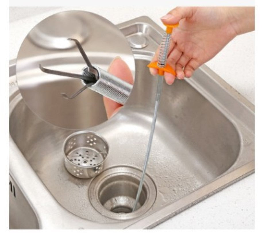 60CM Drain Snake Tool – Hair Clog Remover for Sink, Shower & Kitchen Pipes - Bakhtar Shop